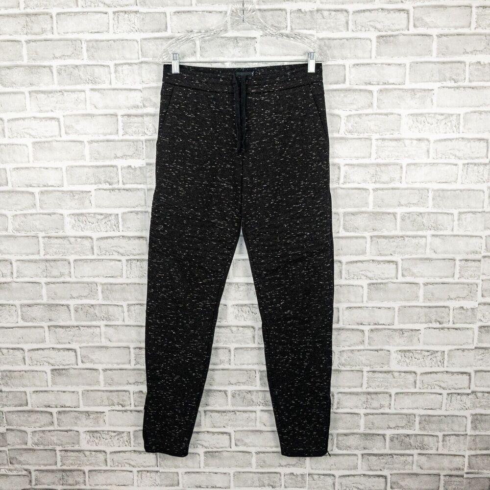 VINCE Drawstring Ankle zip Sweatpants in Black with specs size Small